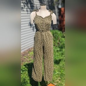 ModCloth peace sign romper green cropped XS Spring